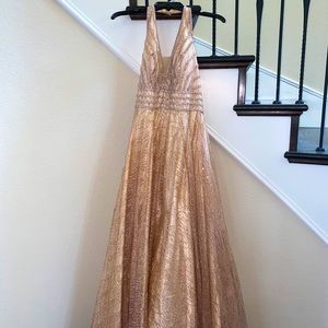 Elegant Prom Dress Rose Gold